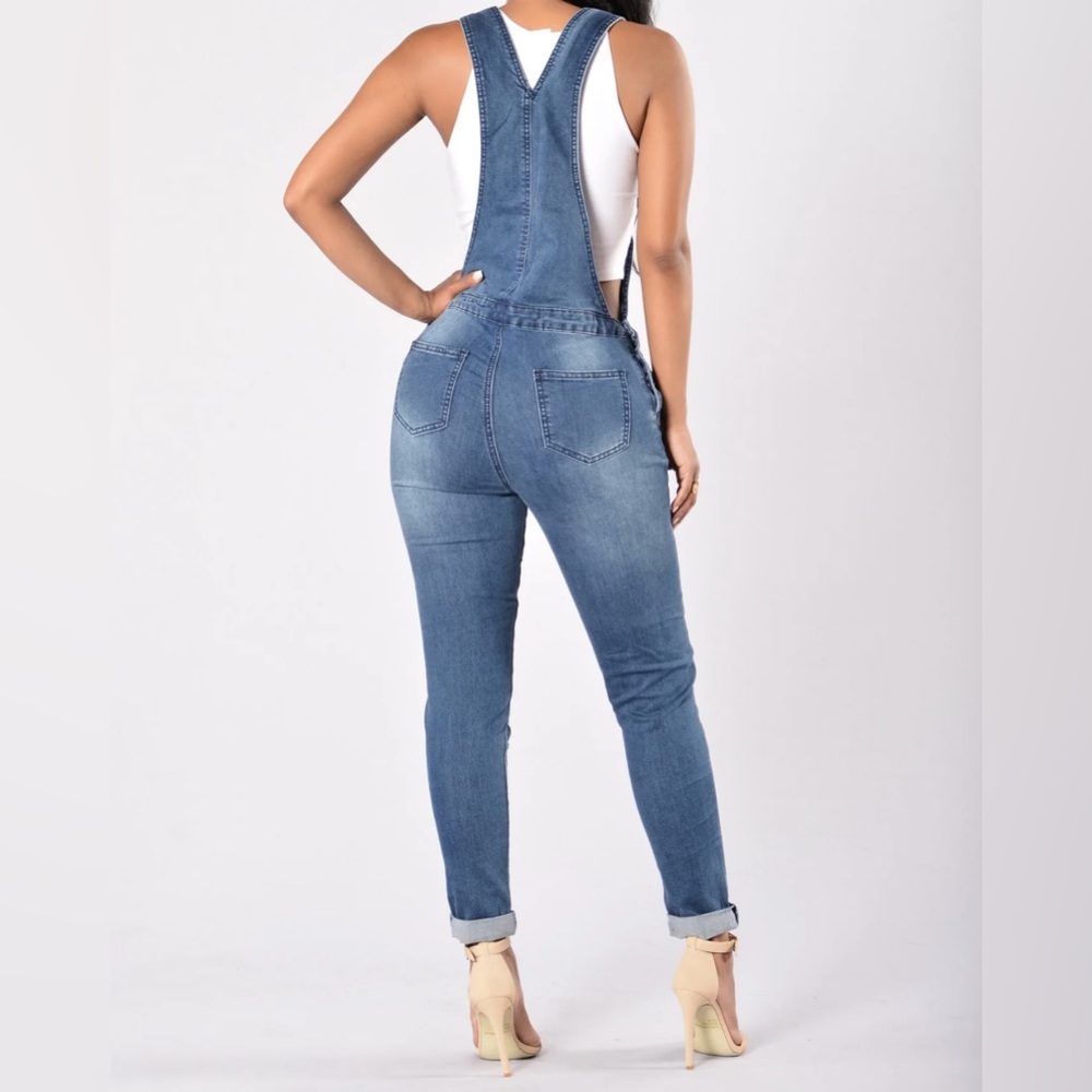 Distressed overalls, Fashion Nova, Size Small - Picture 3 of 15